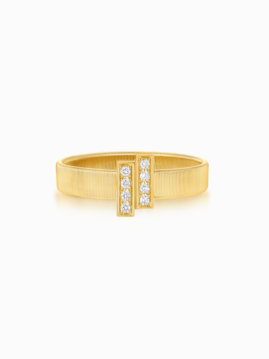 Wide Diamond Ring|The Five Elements, Wood