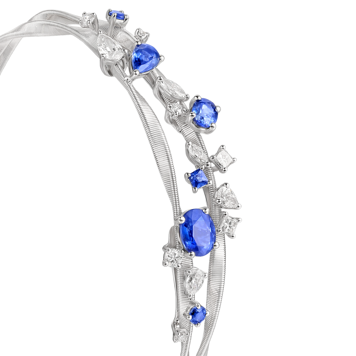 Sapphire Bangles | Luminous Whispers, Gold