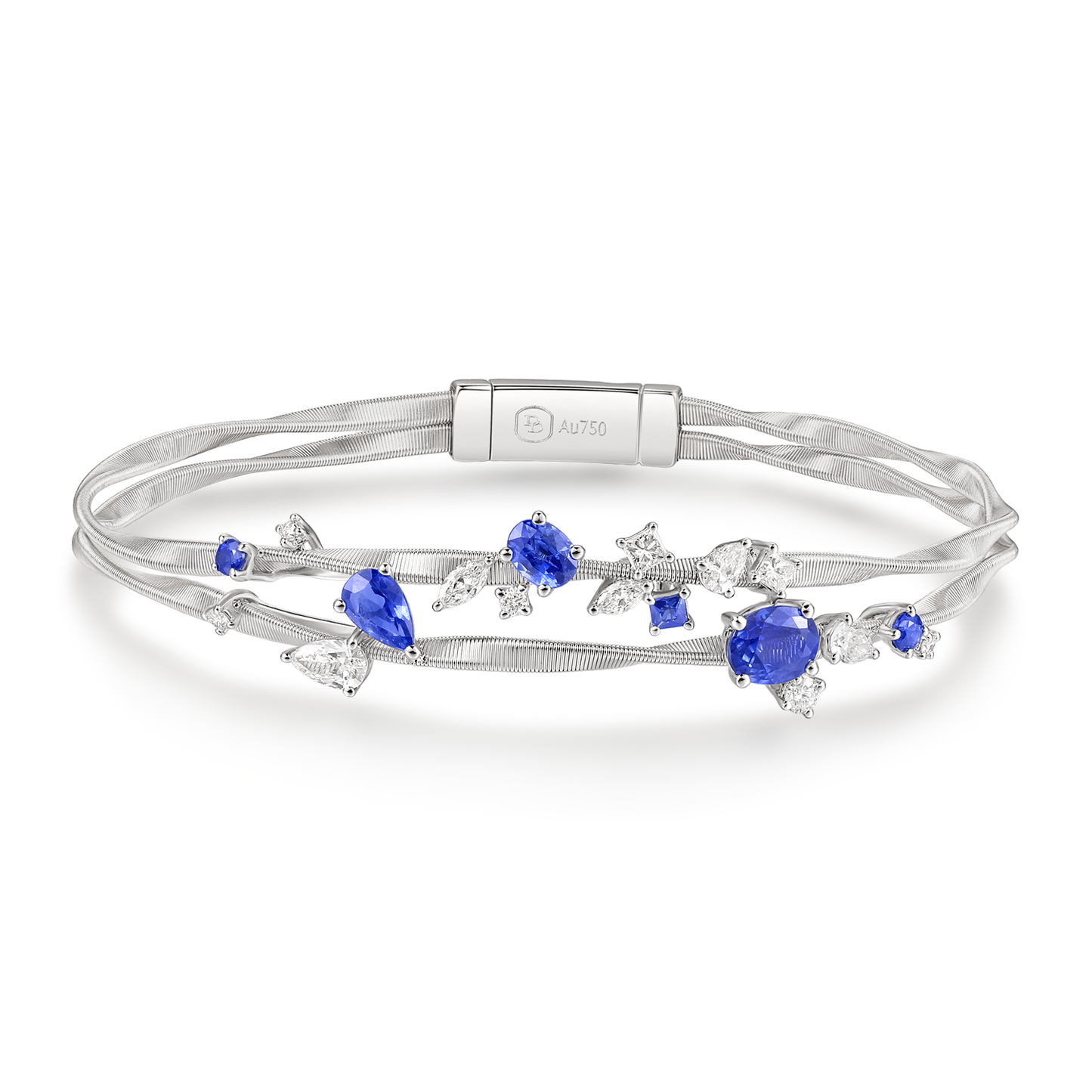 Sapphire Bangles | Luminous Whispers, Gold