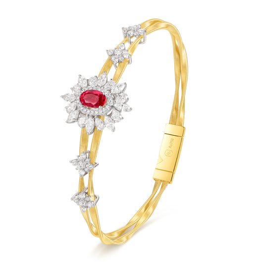 Ruby Diamond Bangles｜The Red Collection