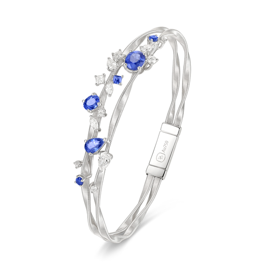 Sapphire Bangles | Luminous Whispers, Gold