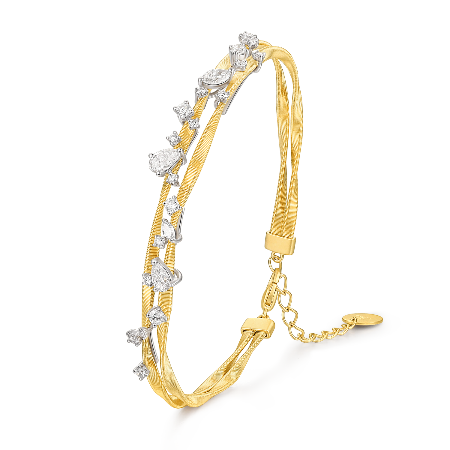 Diamond Bangles | Luminous Whispers, Gold